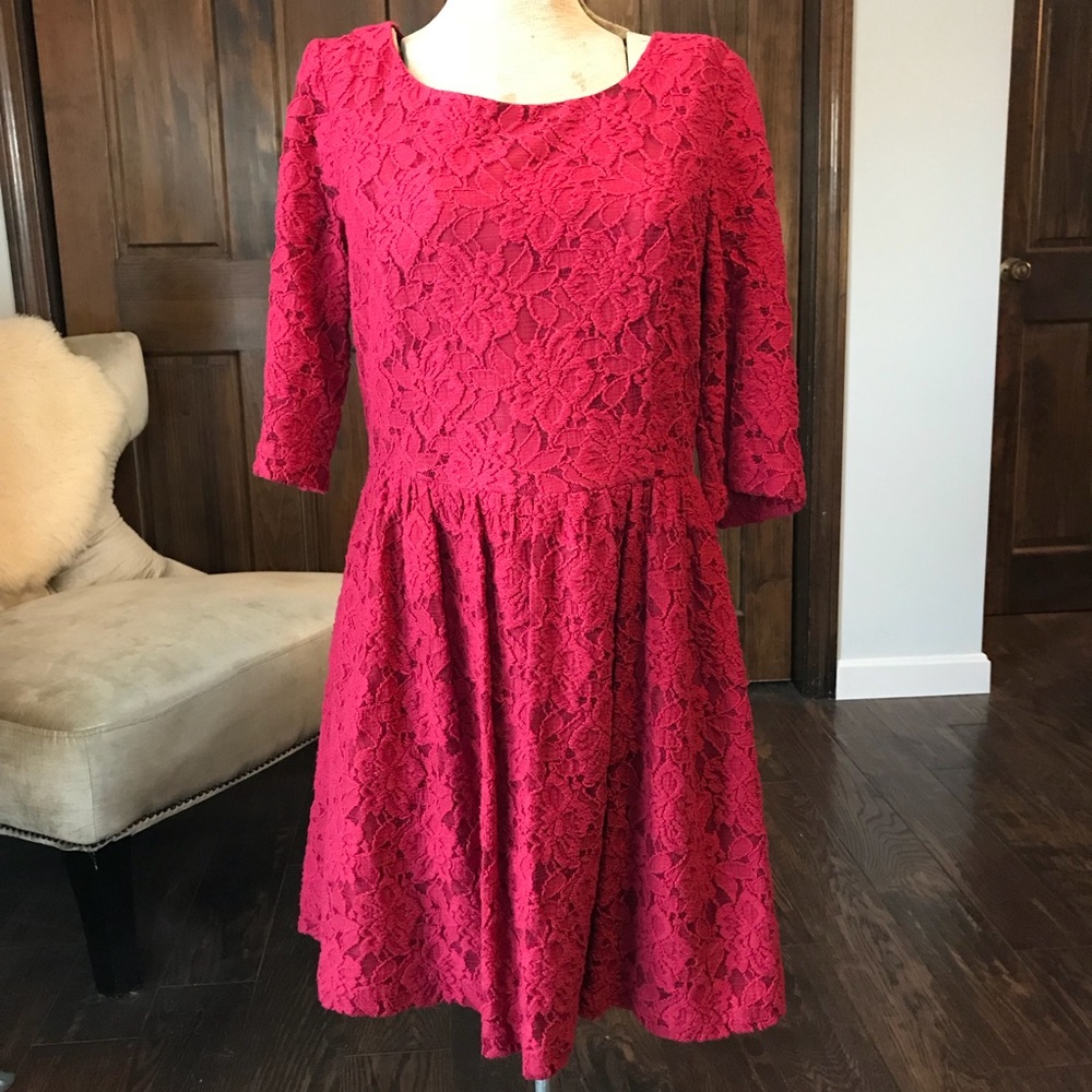 Macy’s Kenzie Red Lace Dress, Women's Size M